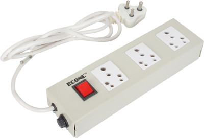 ECONE 16 AMP 3 Socket 1 Switch 3.5 Mtr Wire Extension Board/Cord 3  Socket Extension Boards(White, 3.5 m)