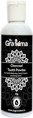 By Grandma Activated Bamboo Charcoal Teeth Whitening Powder - Fluoride Free & Great for Sensitive Teeth - Remove Bad Breath & No Hurt on Enamel or Gum - Natural Vegan Bamboo Charcoal Teeth Whitener & Made In INDIA - 40g(40 g)