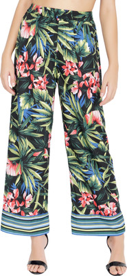 TSM Regular Fit Women Black, Multicolor Trousers