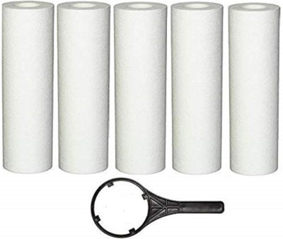PeoME RO Sediment Cartridge/Filter/Candle, Set of 5 Pieces (10 Inch Spanner Included) Wound Filter Cartridge(000.5, Pack of 6)