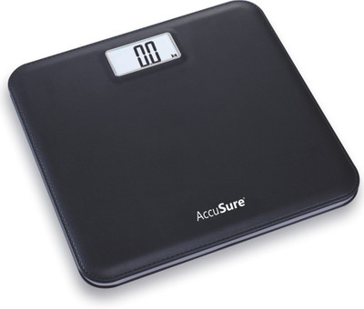 AccuSure Digital Electronic LCD Personal Body Fitness Weighing Scale 180 Kg Capacity Weighing Scale(Black)