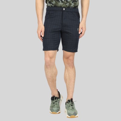 FS FASHION SUTRA Checkered Men Dark Blue Chino Shorts