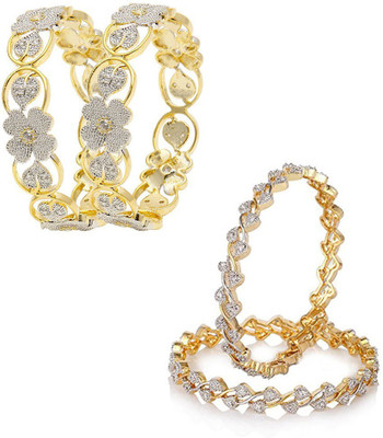 KENNICE Alloy Gold-plated Bangle Set(Pack of 4)