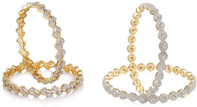 ZENEME Alloy Gold-plated Bangle Set(Pack of 4)