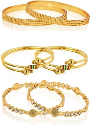 Aazeen Alloy Gold-plated Bangle Set(Pack of 6)