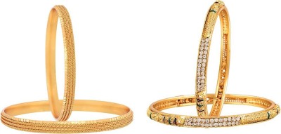 ZENEME Alloy Gold-plated Bangle Set(Pack of 4)