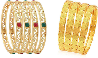 ZENEME Alloy Gold-plated Bangle Set(Pack of 8)