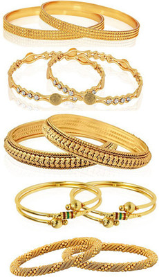 ZENEME Alloy Bangle Set(Pack of 10)