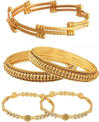 ZENEME Alloy Gold-plated Bangle Set(Pack of 5)