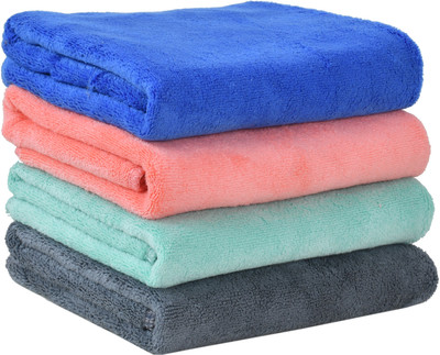 YELLOW WEAVES Microfiber 400 GSM Hand, Face, Sport Towel Set(Pack of 4)