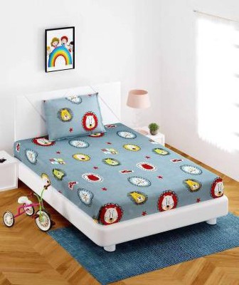 KAPRIDO 150 TC Cotton Single Cartoon Flat Bedsheet(Pack of 1, Multi-1)