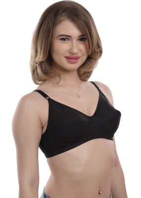 We-Care Comfort Zone Women Comfortable Bra Women Full Coverage Lightly Padded Bra(Black)