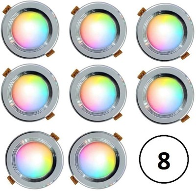 Cosas 7 W Round 2 Pin LED Bulb(Multicolor, Pack of 8)