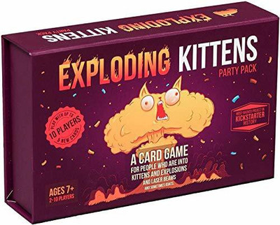 SHK Digitrade Exploding Kittens Card Game (Without Music) - Party Pack for Up to 10 Players(Multicolor)