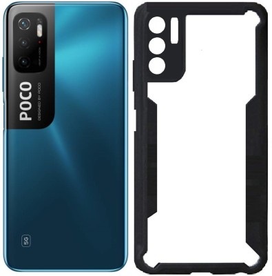 Highderabad Tech Back Cover for Poco M3 Pro(Black, Transparent, Hard Case, Pack of: 1)