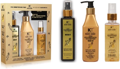 KEHAIRTHERAPY KT Advance Haircare Pre Conditioning Pack (Set Of 3) Mist 200ml + Shampoo 250ml + Serum 100ml = 550 ml(3 Items in the set)