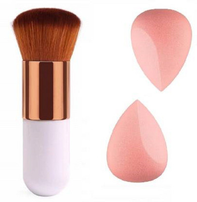 seyblush White Foundation Brush + 2 Glam Beauty Blender (3 Items in the set)(3 Items in the set)