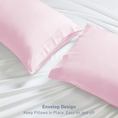 MeckHome Culture Cotton Pillows Cover(Pack of 2, 43.18 cm*68.58 cm, Pink)