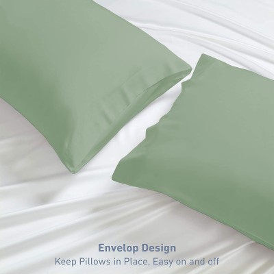 MeckHome Culture Cotton Pillows Cover(Pack of 2, 43.18 cm*68.58 cm, Dark Green)