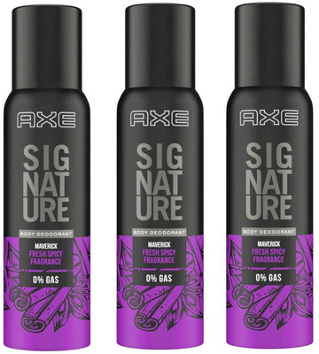 AXE Signature Maverick Body Deodorant 3X122ml Deodorant Spray  -  For Men(366 ml, Pack of 3)