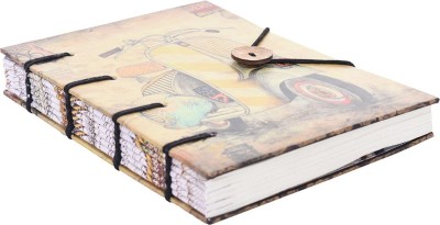 Craft Play Handmade Special Binding Diary With Lock Regular Diary Unruled 120 Pages(Multicolor)