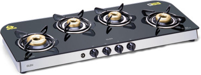 GLEN 1049 GT AI Forged Brass Burner Glass Automatic Gas Stove(4 Burners)