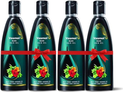 VASMOL Black Hair Oil - 4 x 200 ml Packs Hair Oil(800 ml)