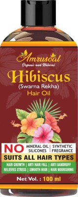 AMRUSOAL Hibiscus Hair Oil for Hair Regrowth with Black seed oil for Men & Women - 60ml | Controls Hair fall & Dandruff | Anti Hair fall Oil with 13 Natural Oils Hair Oil(100 ml)