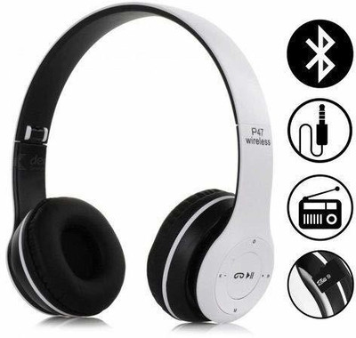 RECTITUDE P-47 Bluetooth Headset HiFi Stereo Foldable Headphone For Music,Gaming Bluetooth(Multicolor, On the Ear)