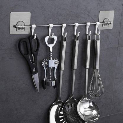 FITUP Multipurpose Magic Sticker Hanger Hook Self Adhesive For Bathroom & Kitchen Hook 6(Pack of 1)