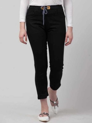 ahloxia Jogger Fit Women Black Jeans