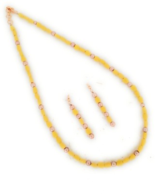 Preet Art Jewellery Metal, Glass, Plastic Gold-plated Yellow, Gold Jewellery Set(Pack of 1)