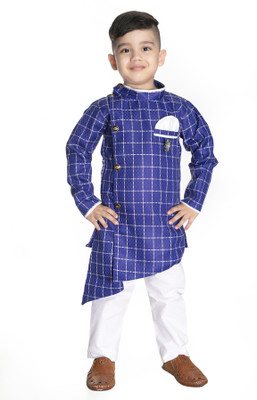 new gen Boys Wedding, Festive & Party Kurta and Pyjama Set(Blue Pack of 1)