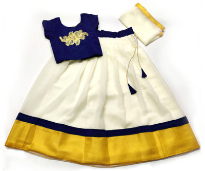 NAJARA FASHION Indi Girls Lehenga Choli Ethnic Wear Self Design Ghagra Choli(Dark Blue, Pack of 1)