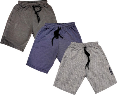Indistar Short For Boys Casual Solid Polyester(Multicolor, Pack of 3)