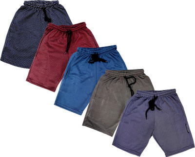 Indistar Short For Boys Casual Solid Polyester(Multicolor, Pack of 5)