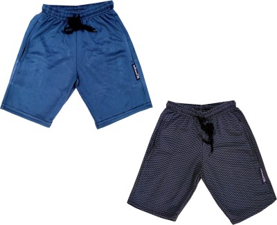 IndiWeaves Short For Boys Casual Solid Polyester(Blue, Pack of 2)