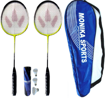 Monika Sports 2000 Aluminium Body Light Weight Badminton Racket Badminton Kit