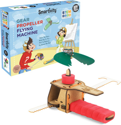 Smartivity Gear Propeller Flying Machine STEM STEAM Educational DIY Building Construction Activity Toy Game Kit, Easy Instructions, Experiment, Play, Learn Science Engineering Project 6+(Multicolor)