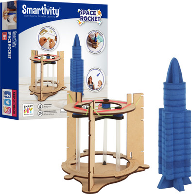 Smartivity Blast-off Space RocketS TEM STEAM Educational DIY Building Construction Activity Toy Game Kit, Easy Instructions, Experiment, Play, Learn Science Engineering Project 6+with Action Toy(Multicolor)