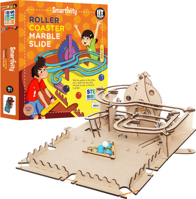 Smartivity Roller Coaster Marble Slide STEM STEAM Educational DIY Building Construction Activity Toy Game Kit, Easy Instructions, Experiment, Play, Learn Science Engineering Project 8+with Action Game(Multicolor)