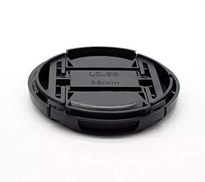 SUPERNIC 58mm Front Lens Cap with String Thread for 58 mm Lens 5d/650d/ 1100d/ 600d/700d/1200d/1300d with 18-55mm & 55-250mm Lens (Blank 58mm Lens Cap) with Microfiber Cloth  Lens Cap(Black, 58 mm)