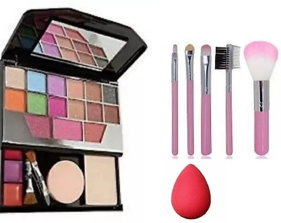 Dikyube 5024 mini laptop makeup kit with 5 brush and 2 puff