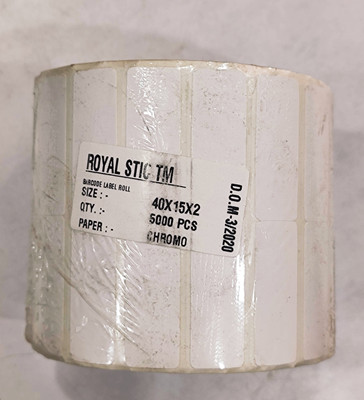 ROYAL STIC Barcode Labels 40×15×2 Self Adhesive Paper Label(White)