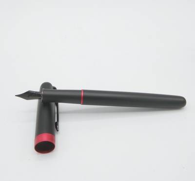 Ikshu Jinhao 601 Matt Black Red Band Fine Nib Pen Set of 1 Fountain Pen  (Black)
