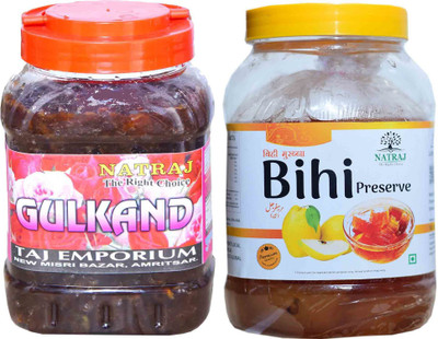 NATRAJ The Right Choice Homemade Taste Gulkand & Bihi Murabba (Pack of 2 x 1 kg Each) Dates Murabba(2 x 1 kg)