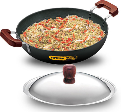 14% OFF on HAWKINS FUTURA AD75S DEEP-FRY PAN WITH STAINLESS STEEL LID Kadhai 36 cm diameter with Lid 7.5 L capacity(Hard Anodised)