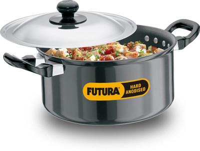HAWKINS Futura Hard Anodized Cook-n-Serve Pot Pot 18 cm diameter 2.25 L capacity with Lid(Hard Anodised, Non-stick) HAWKINS Futura Hard Anodized Cook-n-Serve Pot Pot 18 cm diameter 2.25 L capacity with Lid(Hard Anodised, Non-stick)