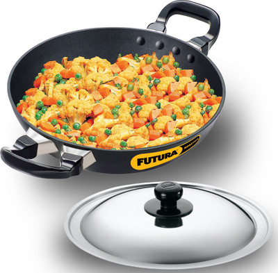 5% OFF on HAWKINS NK15S Kadhai 22 cm diameter with Lid 1.5 L capacity(Hard Anodised, Non-stick)