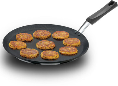 Hawkins Flat with Plastic Handle (NFT30P) Tawa 30 cm diameter(Hard Anodised, Non-stick)
